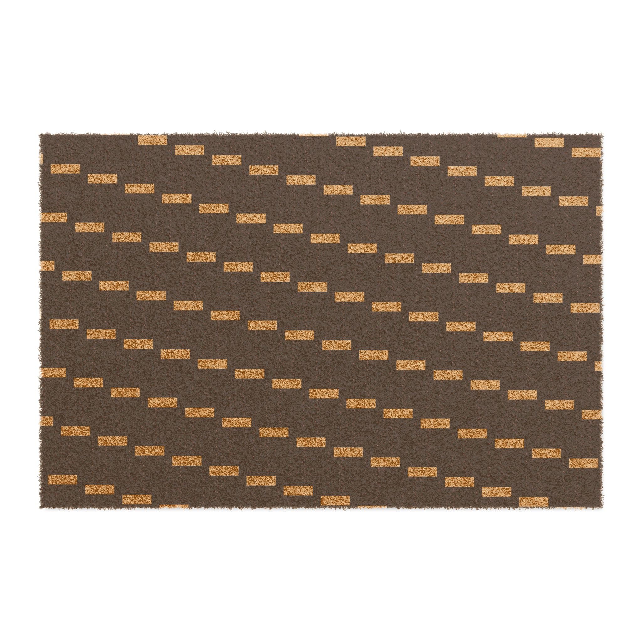 Striped Coco Coir Doormat — Durable Non-Slip Entry Mat