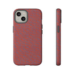 Red Pebble Texture Tough Phone Case — Rugged Shockproof iPhone Cover, wireless charging iphone 17 promax case back view with raised camera protection