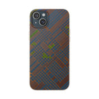 Biodegradable Phone Case — Earthy Geometric Plaid Eco-Friendly Cover, eco friendly phone case product image