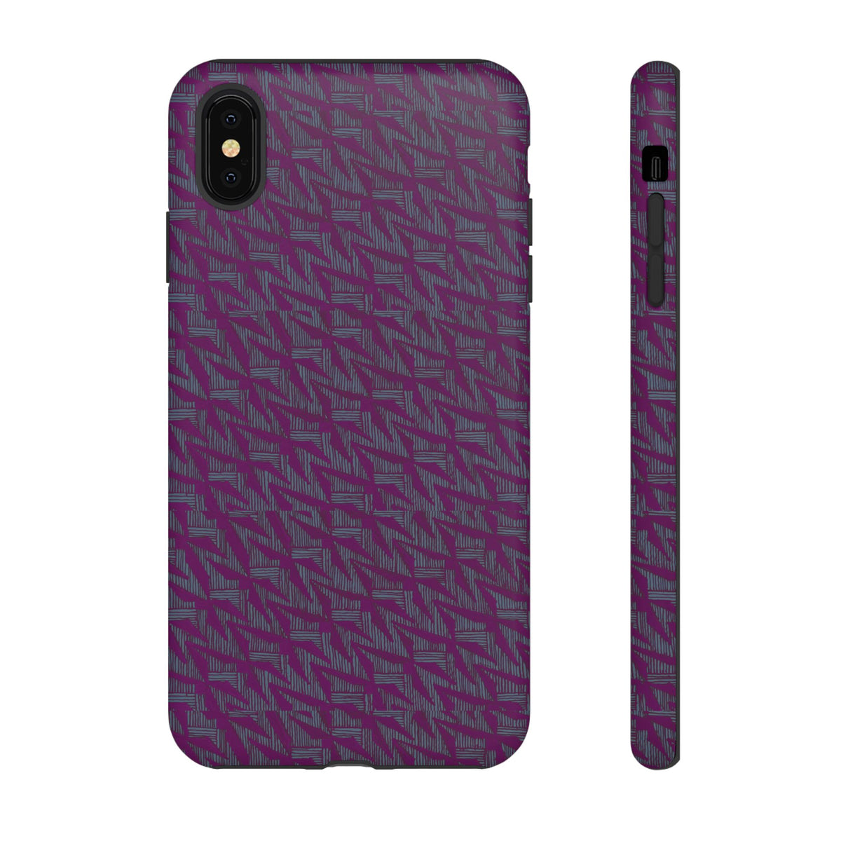 Purple Geometric Tough Phone Case — Protective Slim Phone Cover, patterned rear case with side controls, shockproof iphone 17 pro cover