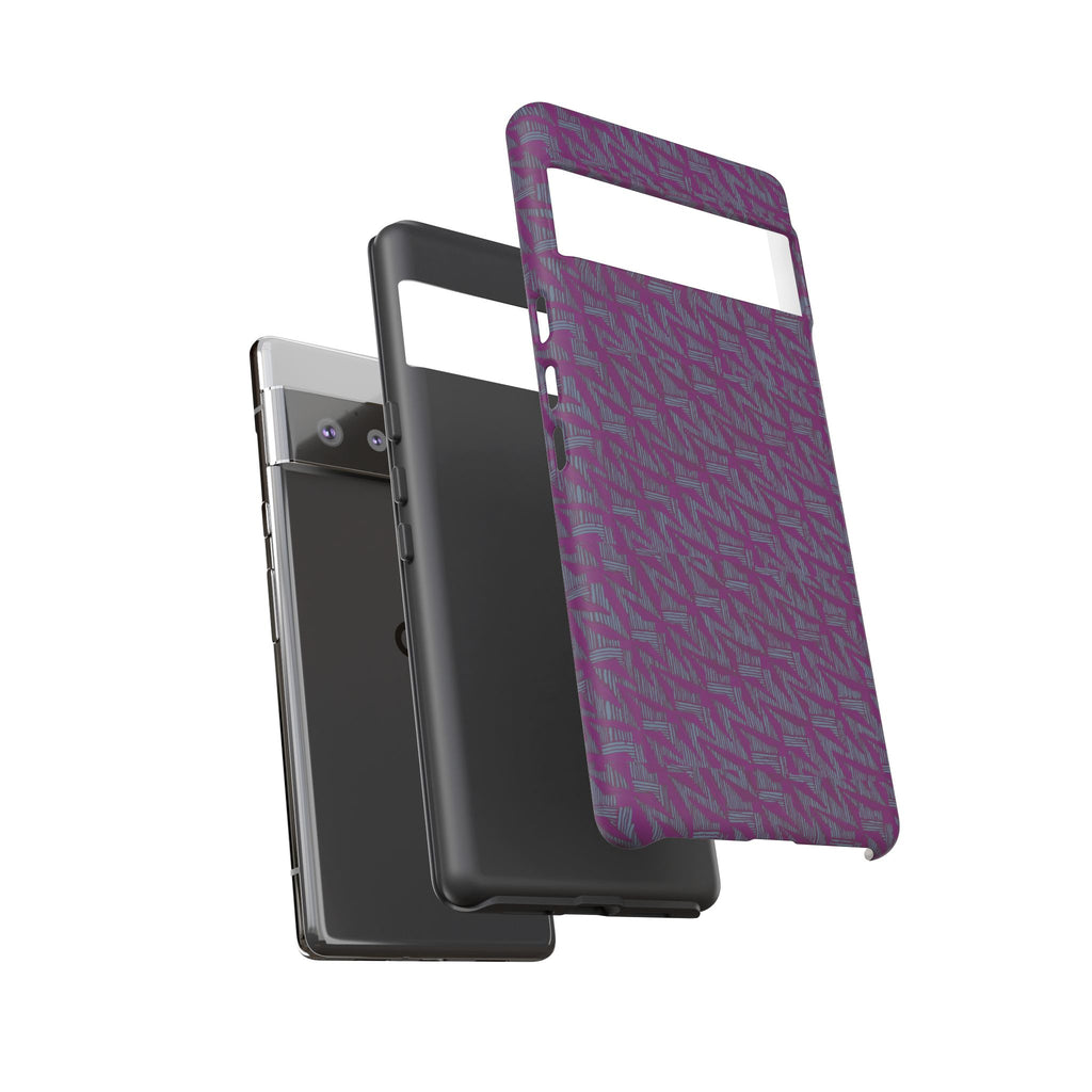 Shockproof Iphone 17 Pro Cover, Purple Geometric Dual-Layer TPU Case, UV-Protected