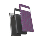 Shockproof Iphone 17 Pro Cover, Purple Geometric Dual-Layer TPU Case, UV-Protected
