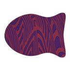 Unique fish-shaped Pet Feeding Mat featuring a bold wood grain print in plum and berry colors. This memory foam dog mat combines fun design with practicality, serving as a pet bowl mat for both dogs and cats. Perfect as a boho pet mat, it offers a non-slip surface and is easy to wash. Ideal for small dogs, this modern pet mat adds charm to your feeding corner.