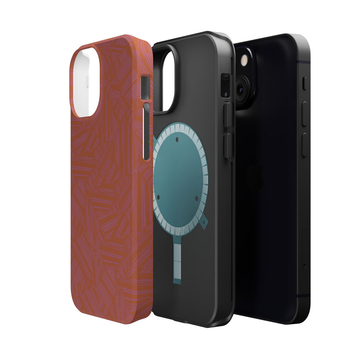 Protective iPhone 18 Pro Max Case With Terracotta Geometric MagSafe Impact Resistance