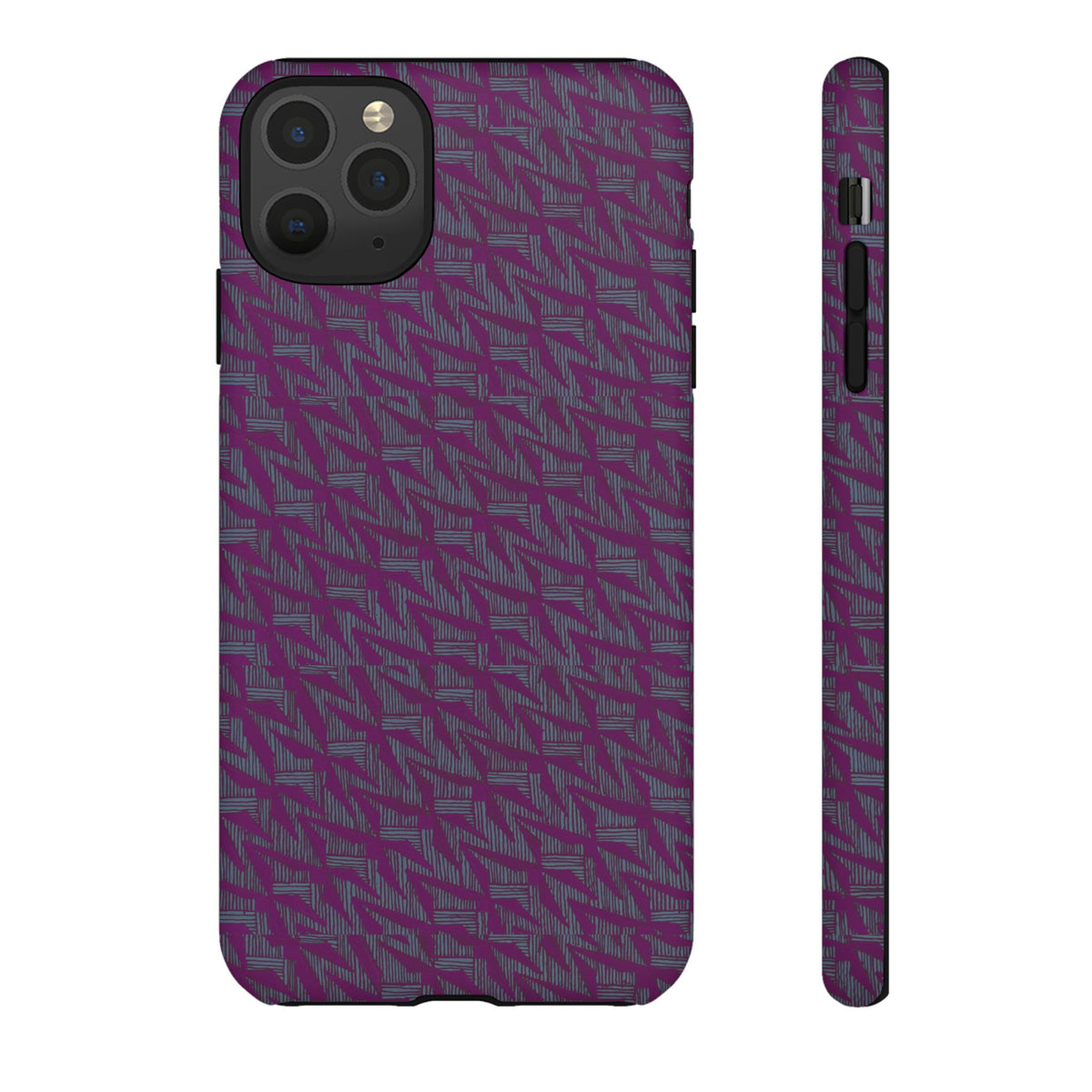 Purple Geometric Tough Phone Case — Protective Slim Phone Cover, protective side buttons and camera opening, shockproof iphone 17 pro cover