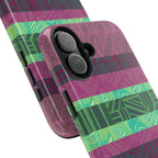 Fractyl Glossy Protective iPhone 18 Pro Max Case – Geometric Teal Shockproof Design