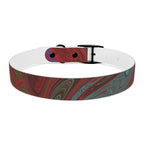 Sleek black buckle featured on the Marbled Swirl Dog Collar — Red & Teal Abstract Pet Collar, highlighting the essentials of a hypoallergenic dog collar.