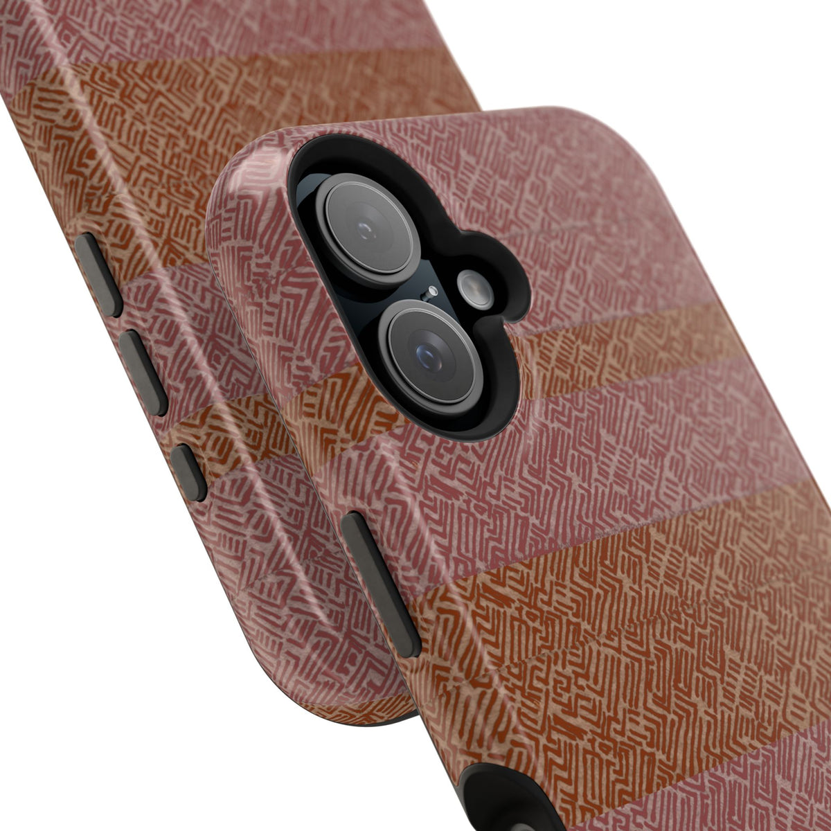 Striped Leather-Texture Magnetic Phone Case — Impact-Resistant iPhone Cover, layered wireless charging iphone 18 pro max case construction