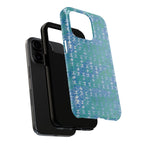 Tough Phone Case — Blue-Green Geometric Watercolor Pattern, shockproof iphone 17 pro case separated protective layers