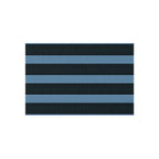 Striped Outdoor Rug — Blue & Black Patio Mat