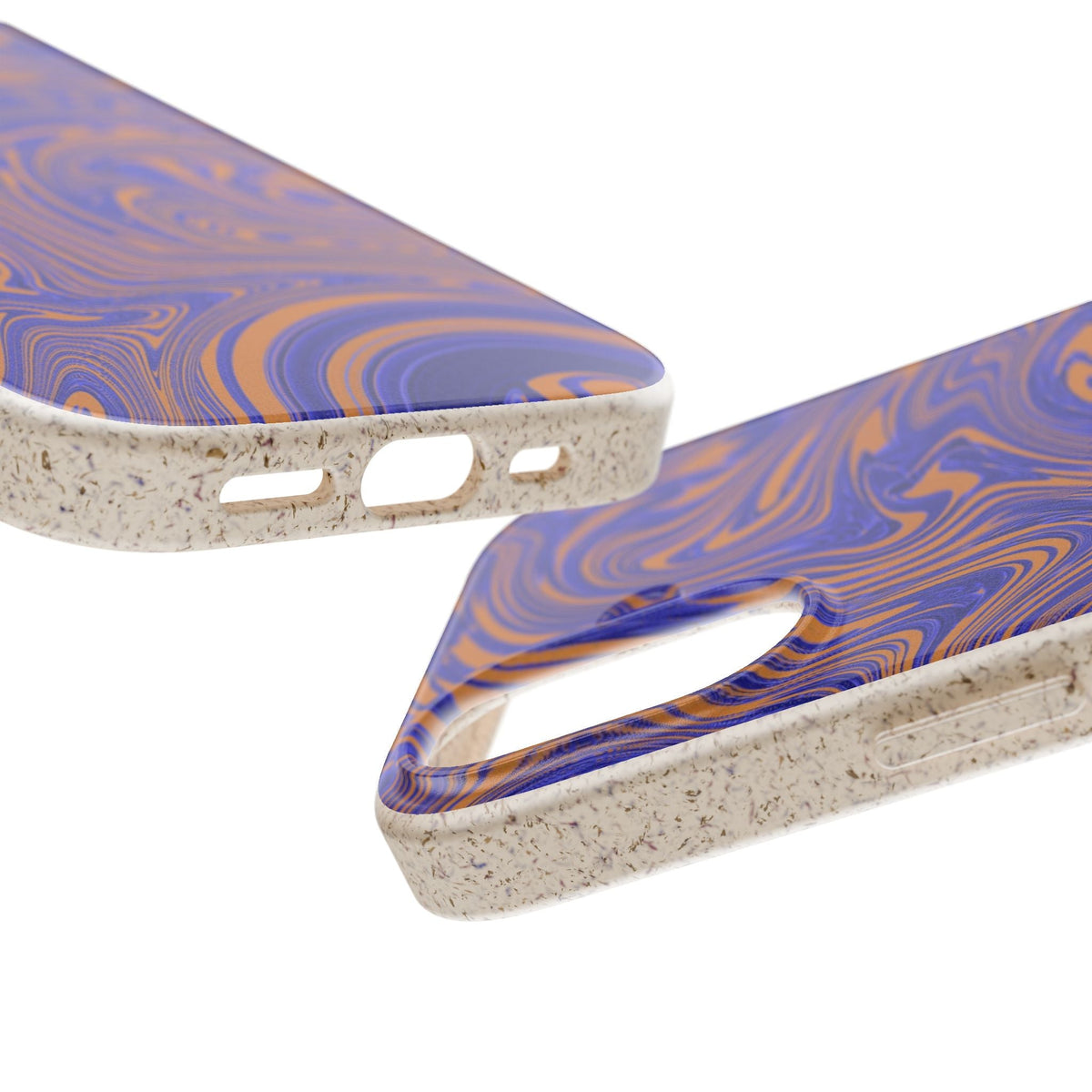 Biodegradable iPhone 17 Case – Purple Orange Marble Swirl Eco-Friendly Protection