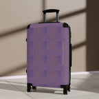 Purple Houndstooth Carry-On Suitcase — Retro Pattern Luggage for Travel