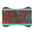 Marbled Red & Teal Pet Feeding Mat — Non-Slip Dog & Cat Placemat showcasing a vibrant marbled design, perfect for colorful pet dining spaces. Featuring a non-slip dog placemat functionality.