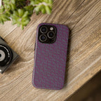 Shockproof Iphone 17 Pro Cover, Purple Geometric Dual-Layer TPU Case, UV-Protected