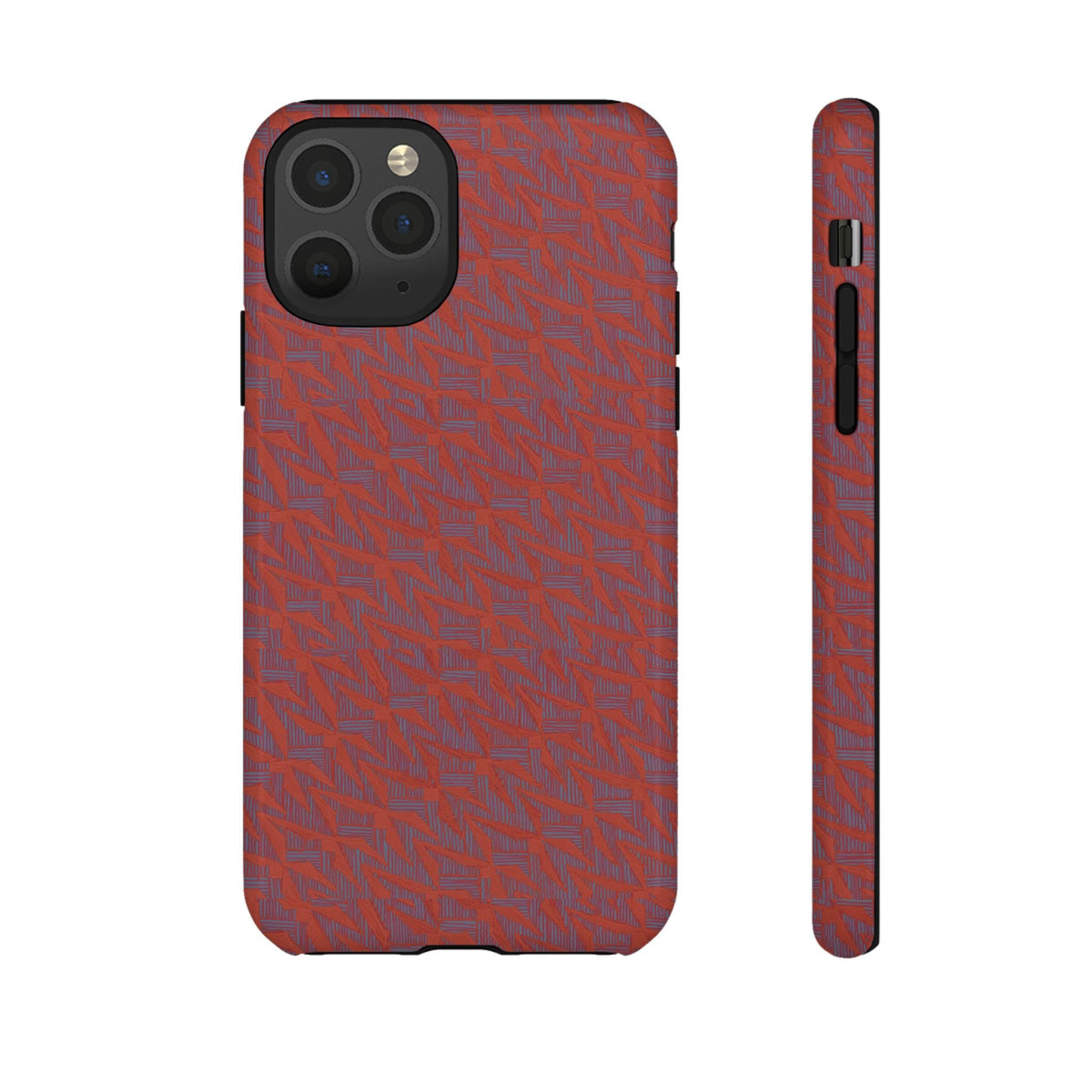 Red Pebble Texture Tough Phone Case — Rugged Shockproof iPhone Cover, wireless charging iphone 17 promax case shown in a durable red textured finish