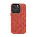 Tough Phone Case — Vibrant Tropical Herringbone Pattern, impact resistant iphone 17 case with triple-lens camera opening