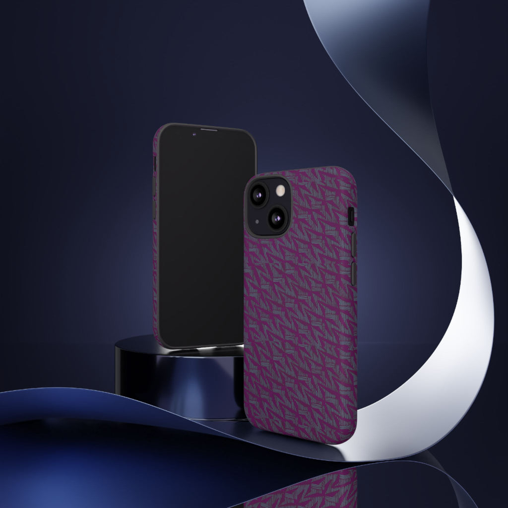 Shockproof Iphone 17 Pro Cover, Purple Geometric Dual-Layer TPU Case, UV-Protected