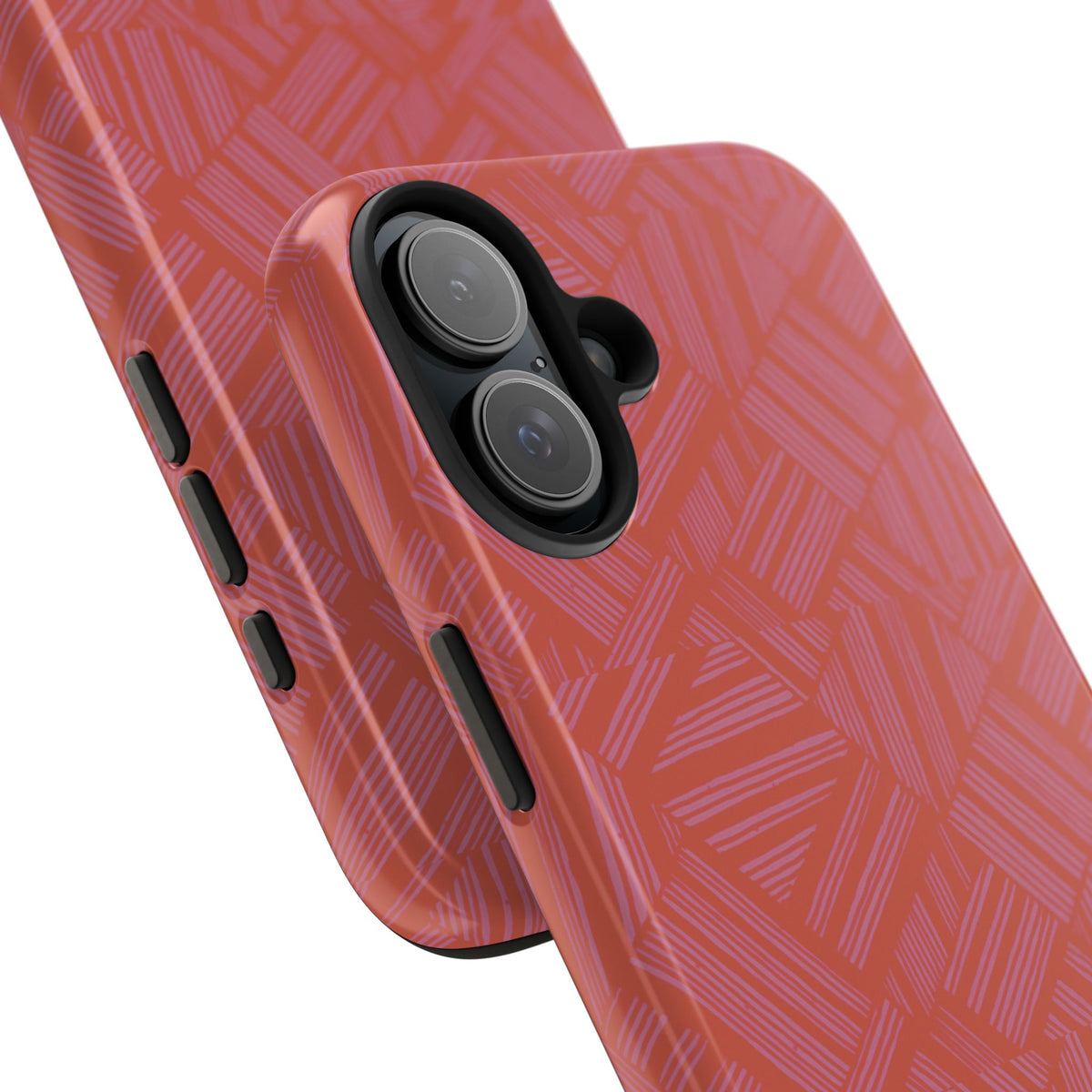 Tough Phone Case — Geometric Coral Pattern Protective Cover, shockproof iphone 18 pro case with reinforced side bumper