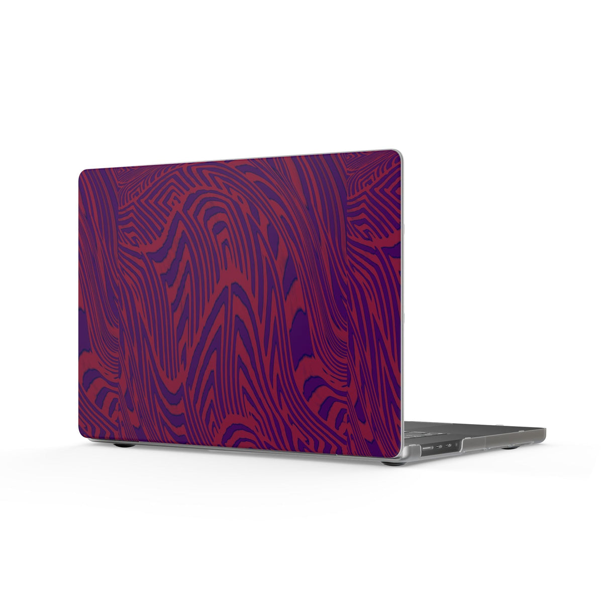 Psychedelic Wave Matte MacBook Case — Purple & Red Swirl Laptop Cover