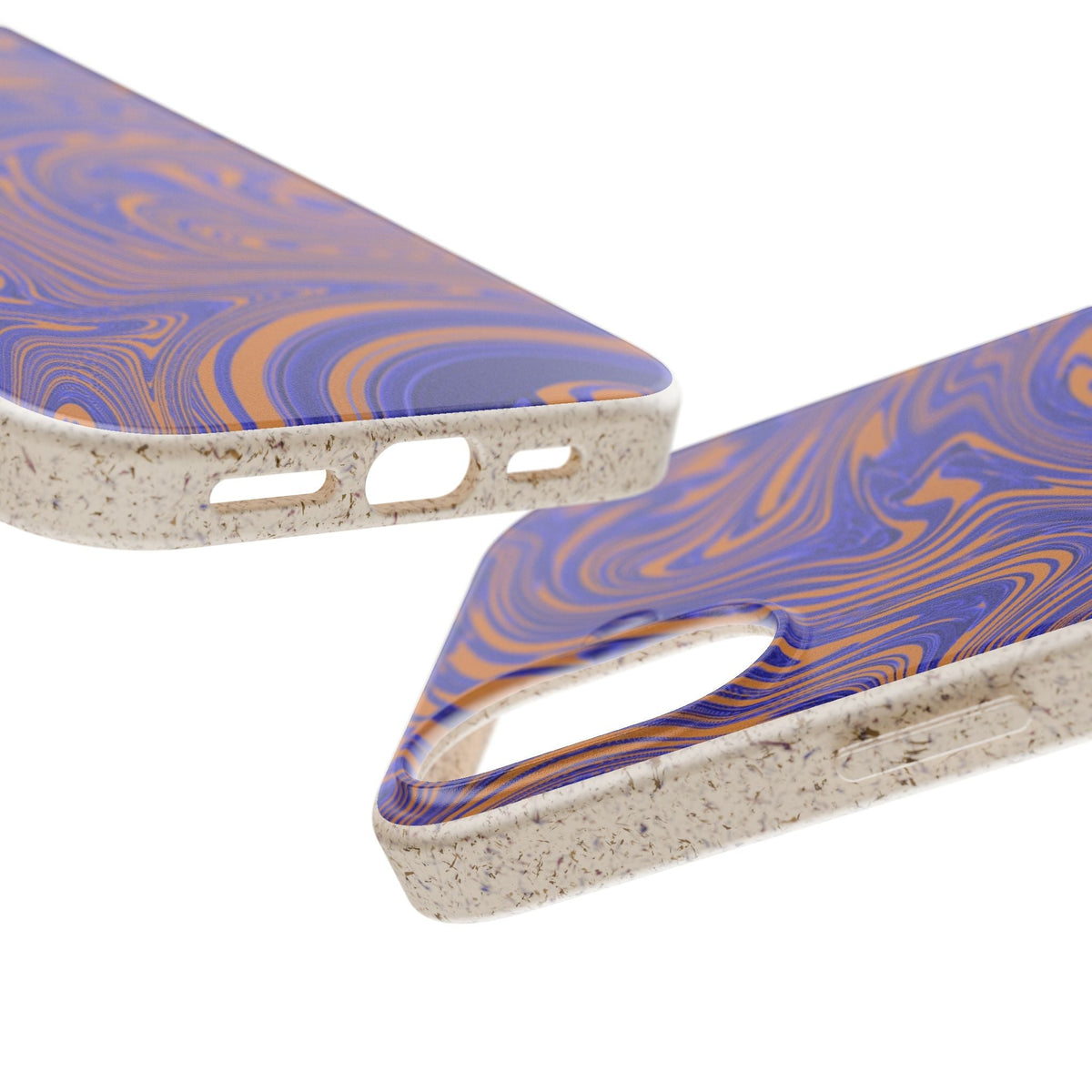 Biodegradable iPhone 17 Case – Purple Orange Marble Swirl Eco-Friendly Protection