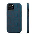 Impact Resistant Phone Case-20% OFF Entire Order, And Free Shipping, Teal Geometric MagSafe front and side view; impact resistant iphone 17 case-20% OFF Entire Order, and Free Shipping.