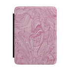 Pink Swirl Pattern Kindle Case – Textured Marble Design E-Reader Cover, a stylish paperwhite case 2024 with a soft rose swirl pattern and satin-finish PU leather exterior.