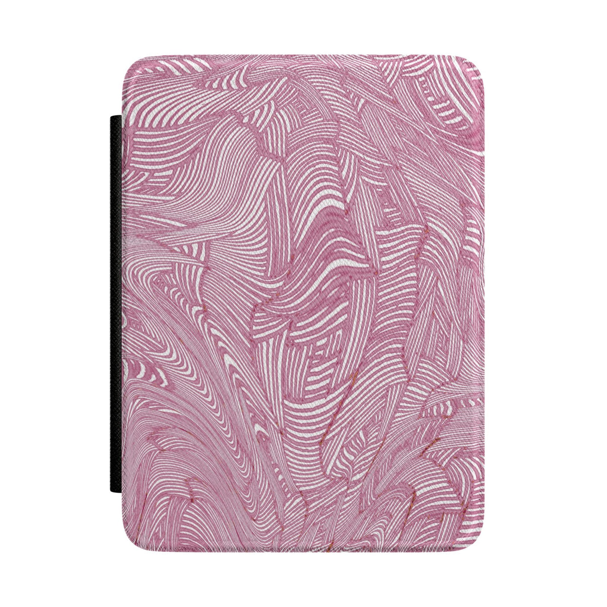 Pink Swirl Pattern Kindle Case – Textured Marble Design E-Reader Cover, a stylish paperwhite case 2024 with a soft rose swirl pattern and satin-finish PU leather exterior.