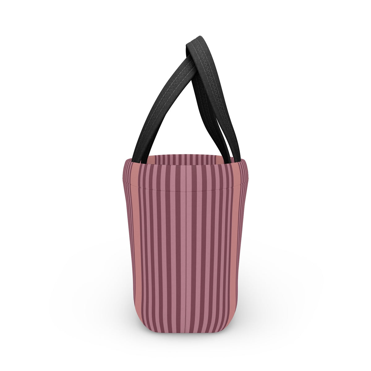 Striped Pink Lunch Bag – Insulated Tote for Work & School