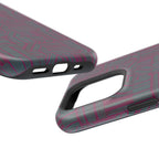 Slim Protective iPhone 16 ProMax Case With MagSafe, Dual-Layer Plum Geometric Design