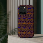 Phone Case — Geometric Tribal Pattern Magnetic Impact-Resistant Case, Fractyl impact resistant iphone 16 pro case featuring protective camera coverage and vivid warm colors.