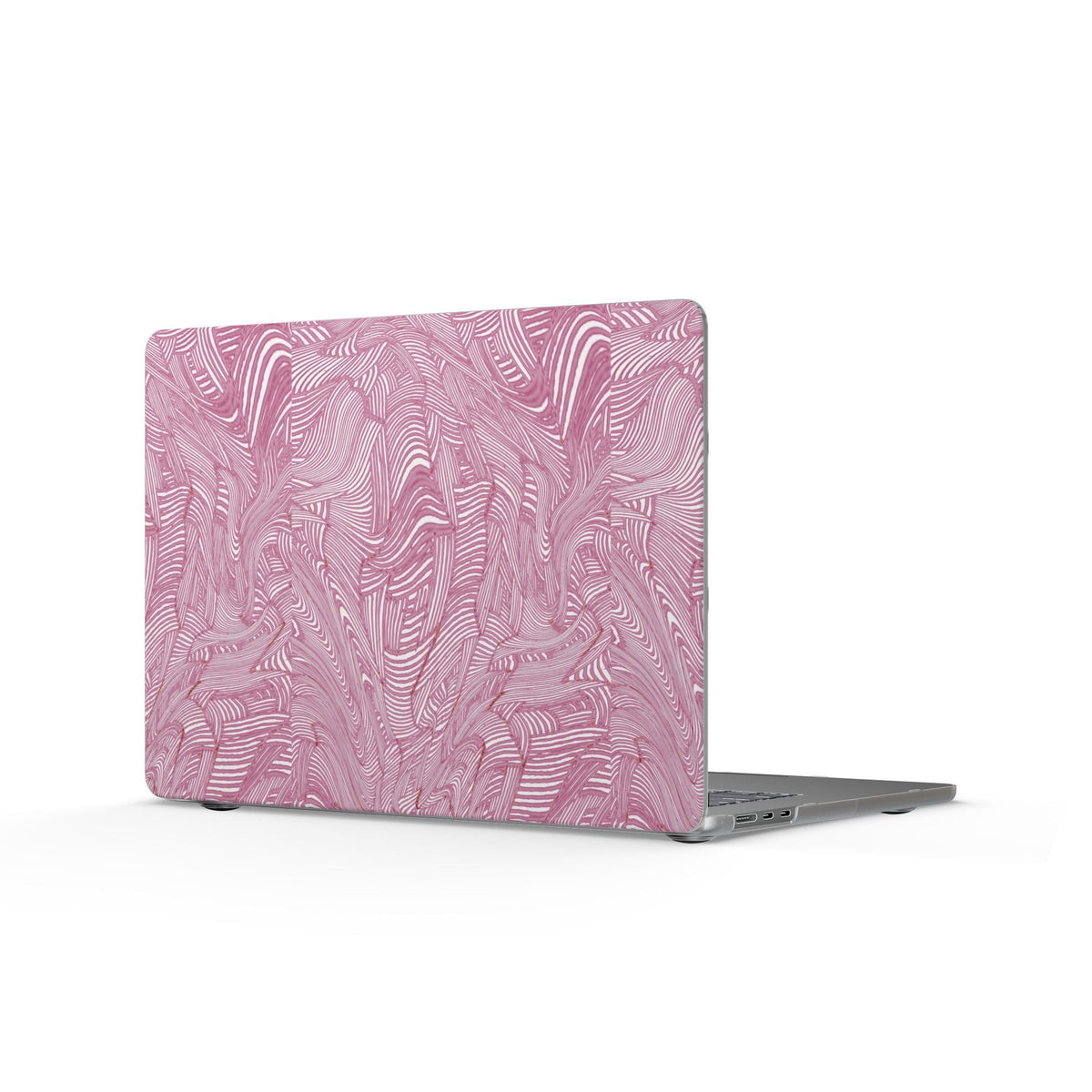 Pink Marble Matte MacBook Case — Elegant Swirl Laptop Cover shown as a lightweight protective macbook shell for everyday laptop protection