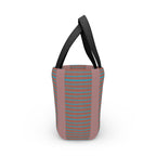 Striped Retro Lunch Bag – Teal & Terracotta Compact Insulated Tote