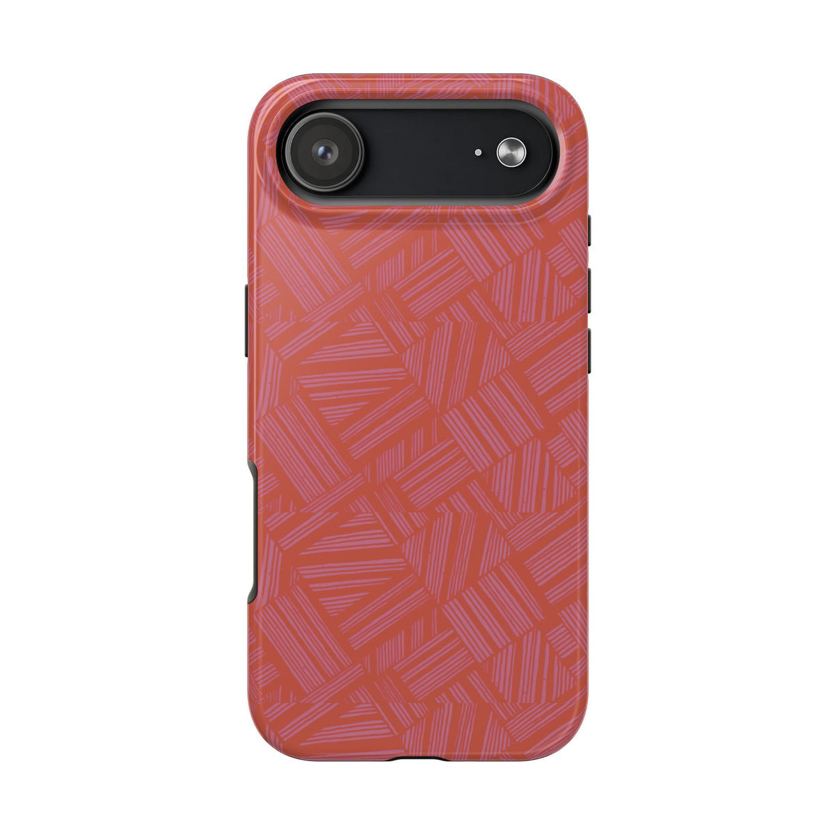 Tough Phone Case — Geometric Coral Pattern Protective Cover, shockproof iphone 18 pro case with elevated bezel protection