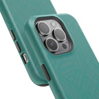 Magnetic Impact-Resistant Phone Case — Teal Geometric Protective Cover, magnetic iphone 18 pro case exploded triple-camera cover