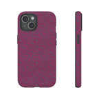Pink Textured Tough Phone Case — Protective Slim iPhone Cover, durable wireless charging case