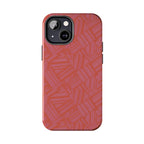 Tough Phone Case — Geometric Coral Pattern Protective Cover, shockproof iphone 18 pro case with rear and side profile display