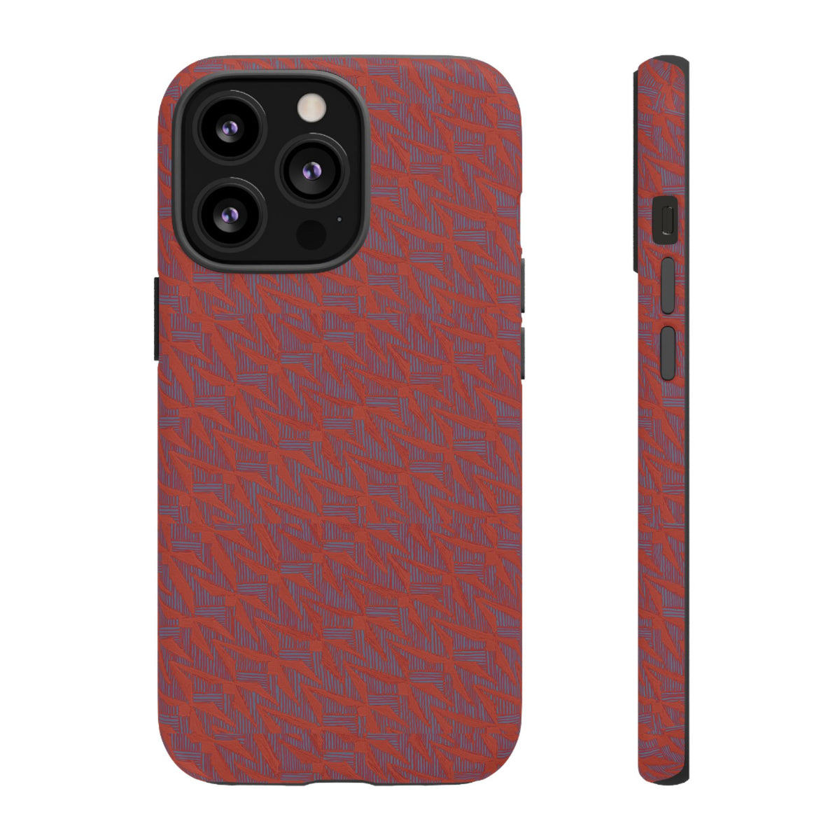 Red Pebble Texture Tough Phone Case — Rugged Shockproof iPhone Cover, wireless charging iphone 17 promax case from the rear with camera protection