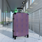 Purple Houndstooth Carry-On Suitcase — Retro Pattern Luggage for Travel
