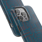 Impact Resistant iPhone 17 Case, Teal Geometric MagSafe Dual-Layer Protection
