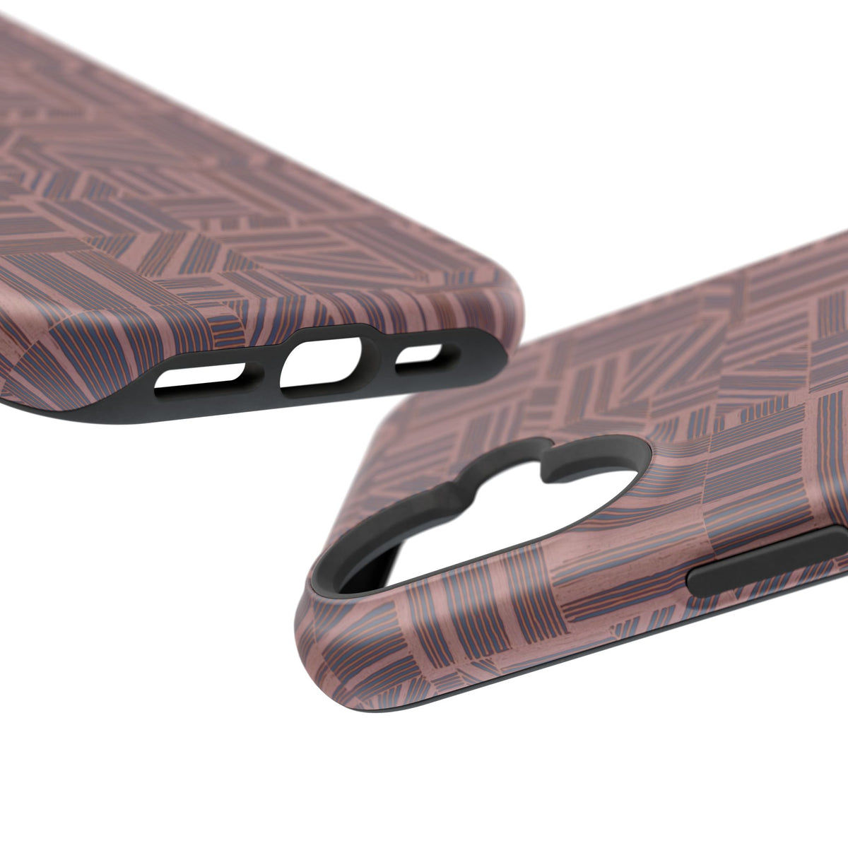 Impact Resistant Iphone 17 Pro Max Case - MagSafe Dual-Layer Geometric Brown Design