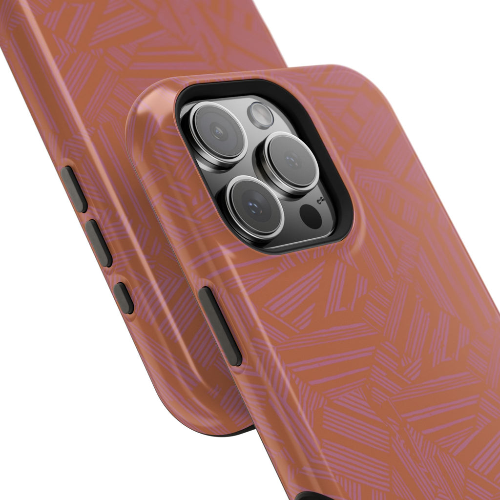 Protective iPhone 18 Pro Max Case With Terracotta Geometric MagSafe Impact Resistance
