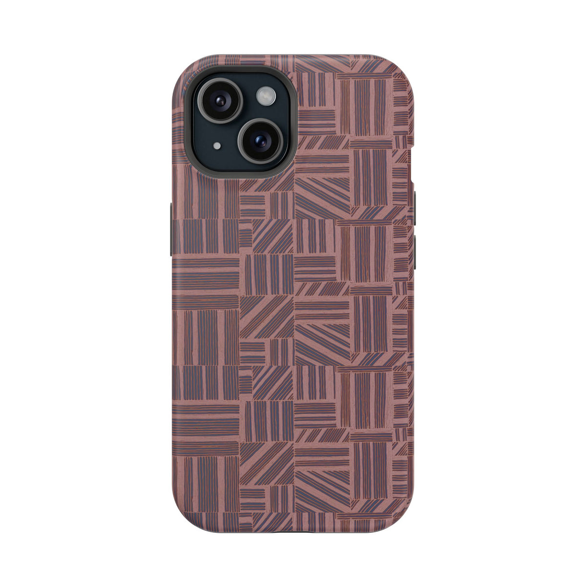 MagSafe Impact Resistant Phone Case - Geometric Brown Pattern, Dual-Layer Protection, full back coverage; impact resistant iphone 17 pro max case