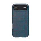 Impact Resistant Phone Case-20% OFF Entire Order, And Free Shipping, Teal Geometric MagSafe case shown from the rear with camera protection; impact resistant iphone 17 case-20% OFF Entire Order, and Free Shipping.