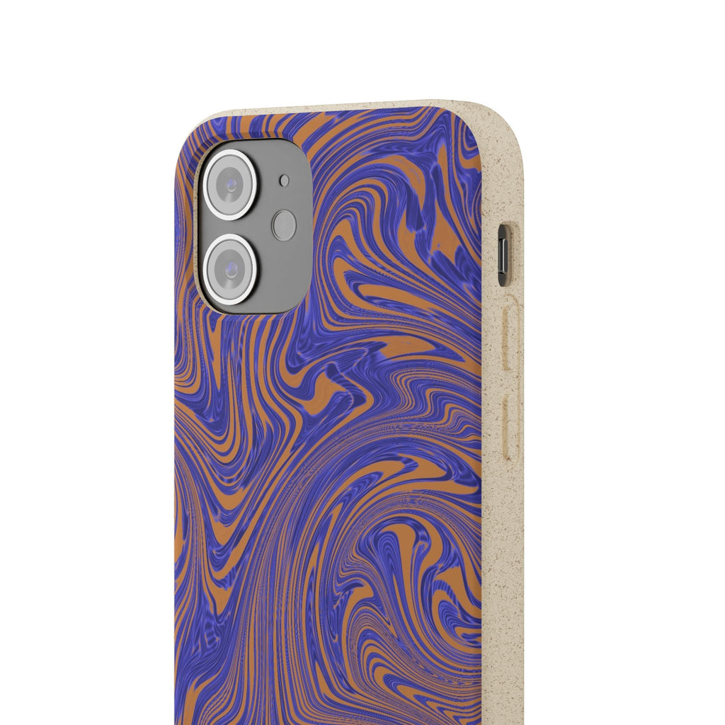 Biodegradable Marble Swirl Phone Case — Purple & Orange Eco-Friendly Protective Cover with camera lens clearance; protective biodegradable case _CASETiFY5 alternative.