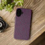 Shockproof Iphone 17 Pro Cover, Purple Geometric Dual-Layer TPU Case, UV-Protected