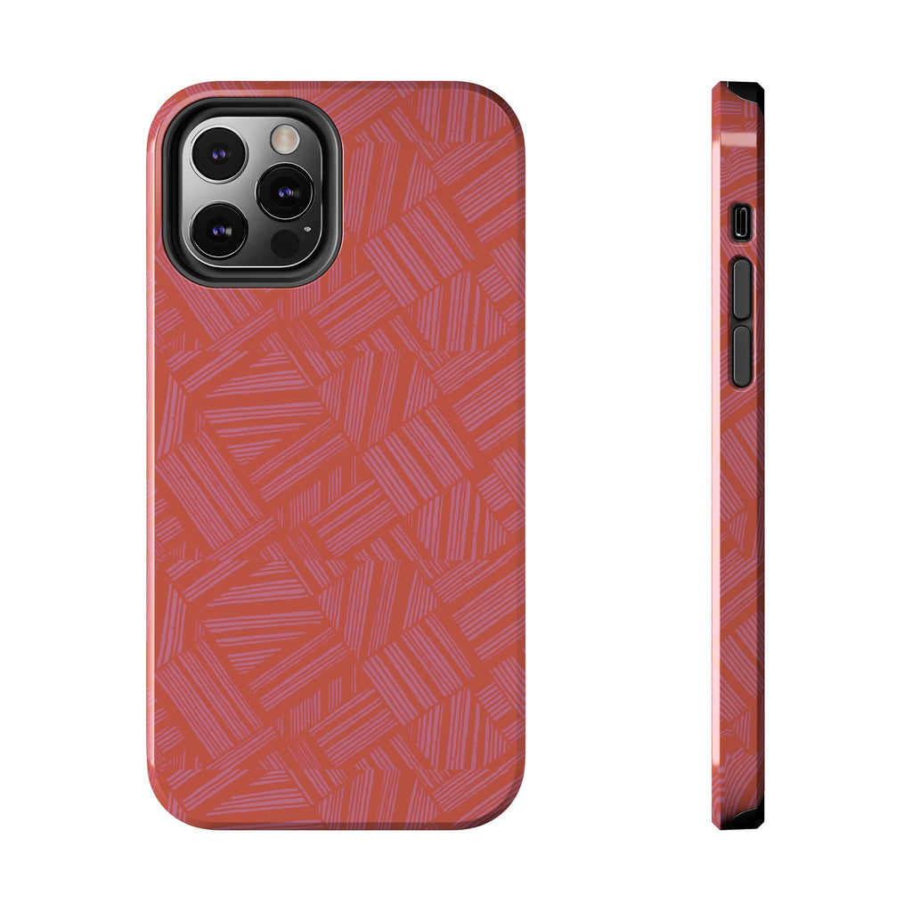 Tough Phone Case — Geometric Coral Pattern Protective Cover, shockproof iphone 18 pro case for a triple-camera smartphone