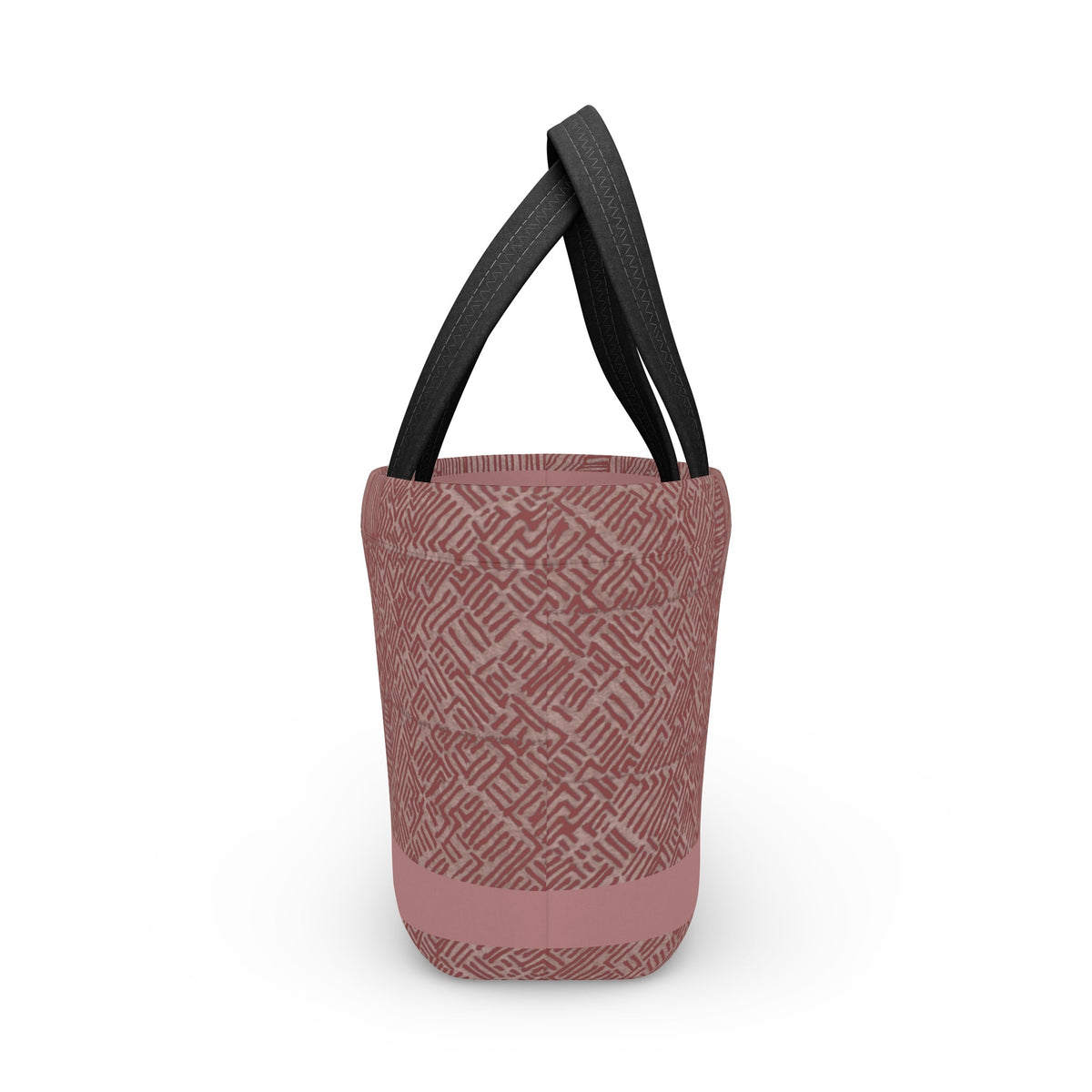 Insulated Geometric Pattern Lunch Bag — Dusty Rose Tote for Work & School. Perfect as a lightweight work lunch bag, this insulated lunch bag impresses with its boho aesthetic and practicality. Suitable for both adults and kids, it's a great choice for daily meals.