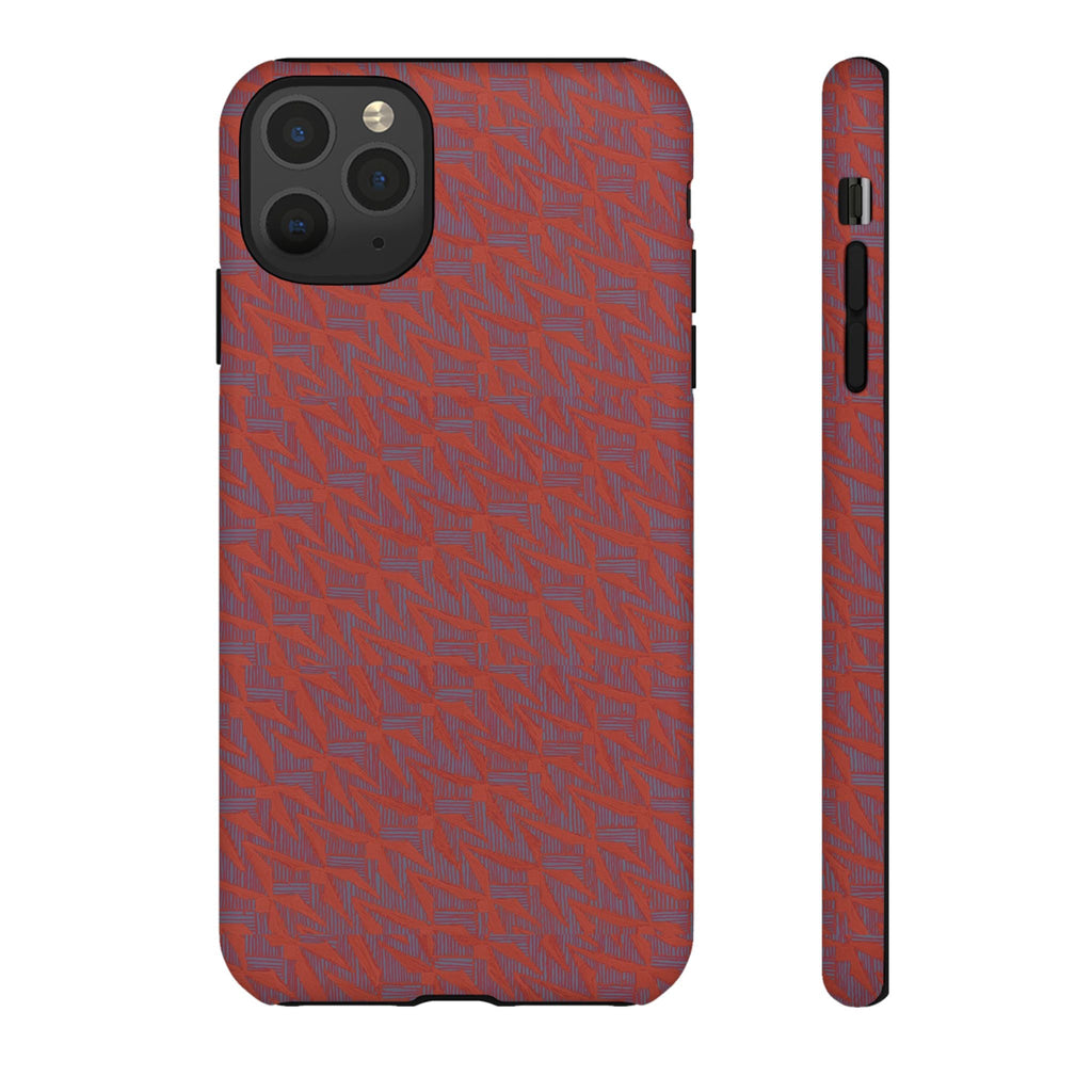 Red Pebble Texture Tough Phone Case — Rugged Shockproof iPhone Cover, wireless charging iphone 17 promax case featuring raised camera protection