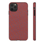 Red Pebble Texture Tough Phone Case — Rugged Shockproof iPhone Cover, wireless charging iphone 17 promax case featuring raised camera protection