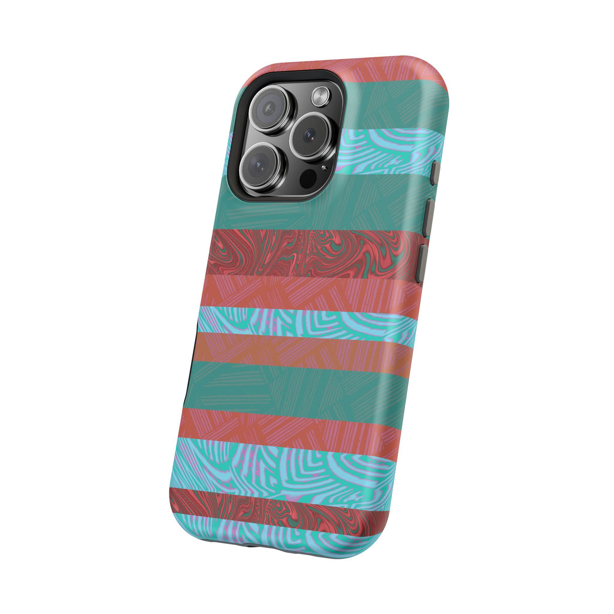 Fractyl MagSafe Compatible iPhone 18 Pro Max Case, Teal Coral Impact-Resistant Magnetic Cover